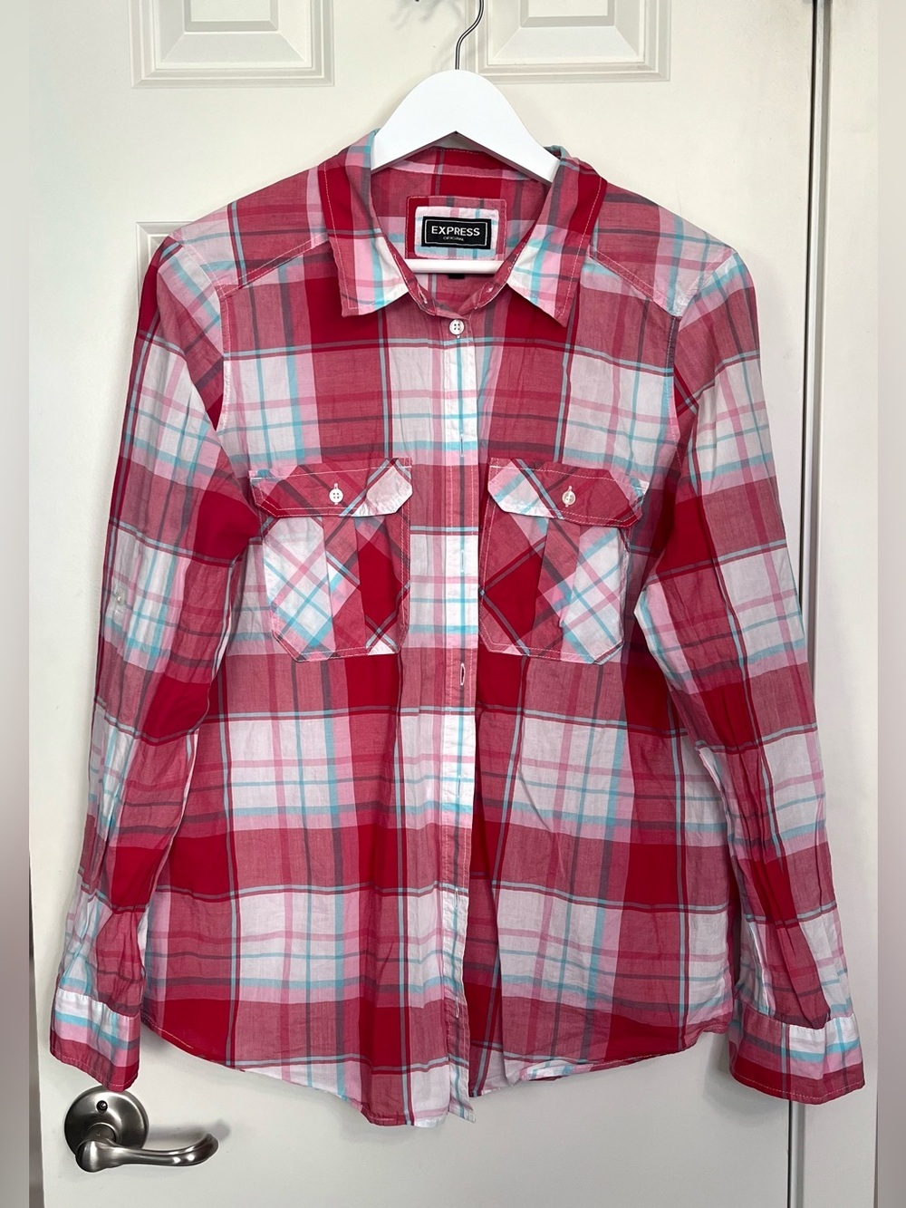 Express Original Plaid Button-Up Shirt